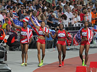 USA Women's 4 x 100m Relay world record London 2012